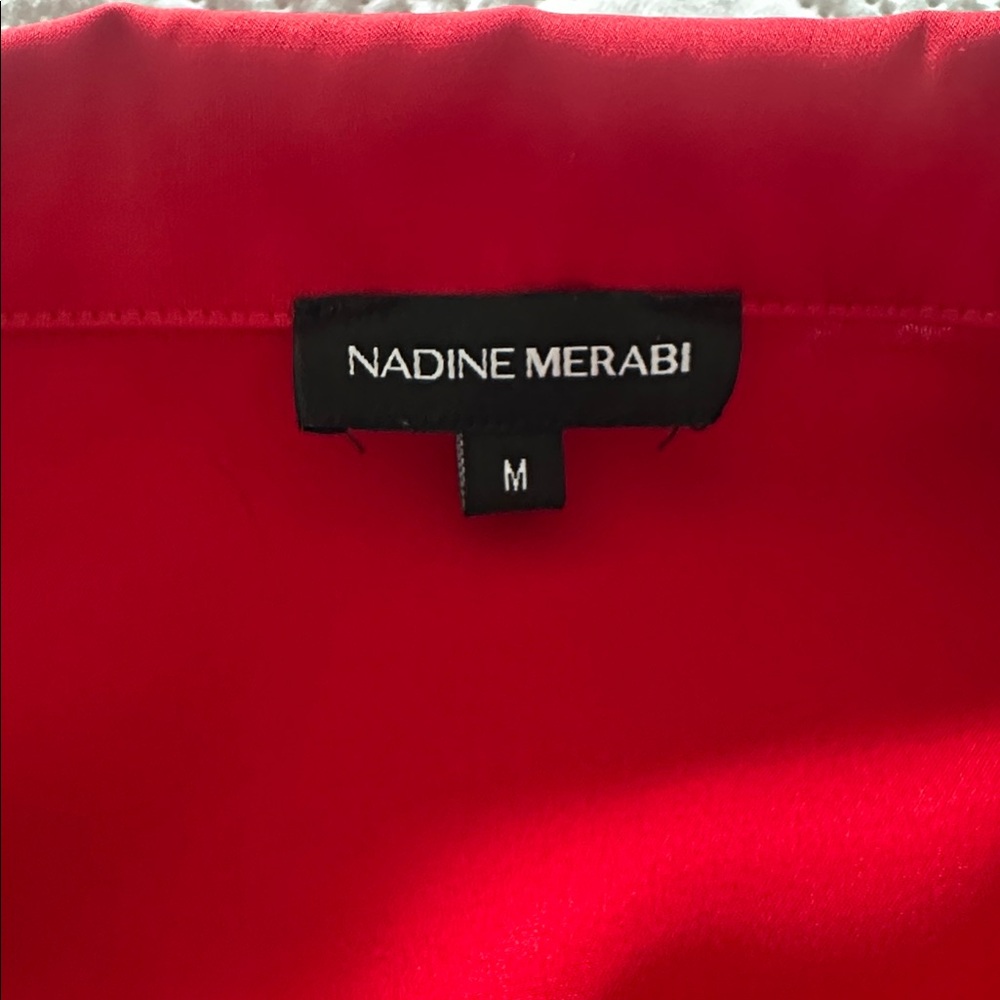 NADINE MERABI DARCIE Luxury Red Feathered Pijamas Set - Picture 12 of 12